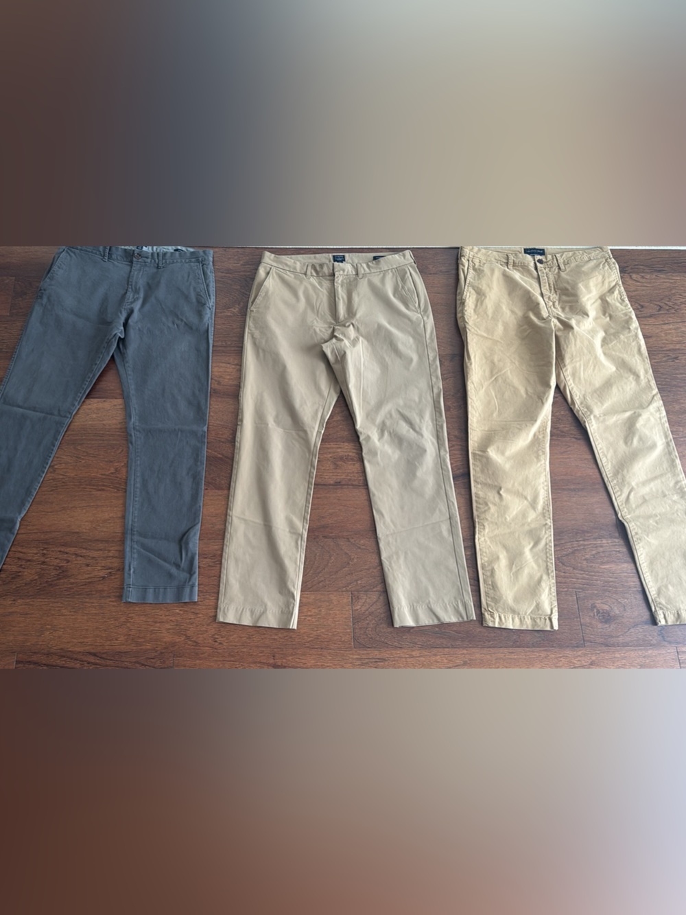 J. Crew Men's Chinos Trio — Beige, Khaki & Slate